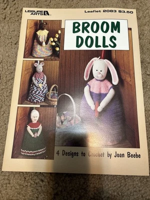 Crochet Designs Broom Dolls Leisure Arts Leaflet 2083 Unused Patterns - Image 1 of 2