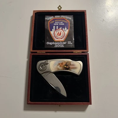 Commemorative 9/11 NYFD Locking Collectors Pocket Knife with Original Case - Image 1 of 4