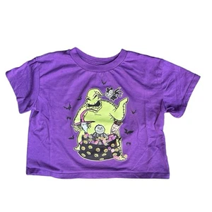 Disney The Nightmare Before Christmas Oogie Boogie Halloween purple tee size 7/8 - Picture 1 of 3