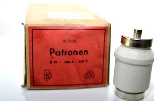 Fusibile MIL spec DIAZED Walter Kluxen tipo VIV, 500 V / 100 A, 34 x 57 mm, NOS - Foto 1 di 8
