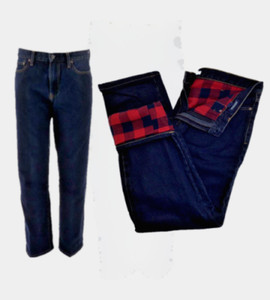 Lands' End Men's Trad Fit Flannel Lined Denim Jeans 505195 (I)