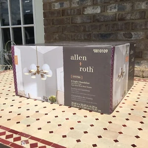 allen + roth Dystra 6 Light Soft Gold Transitional Chandelier (B10107) - Picture 1 of 5