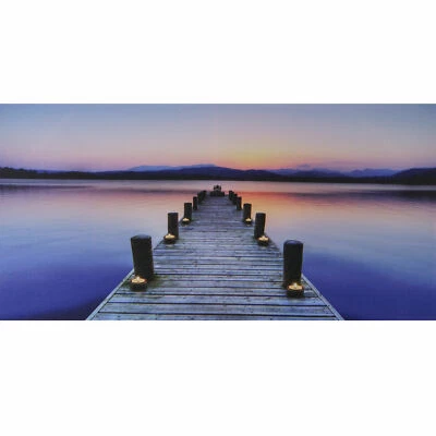 LED-Bild mit Beleuchtung, Timer   110x55cm Steg flackernd - Bild 1 von 3