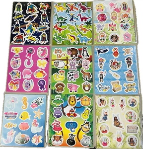 1-100 kids sticker sheets loot/party bagfillers toy gift or rewards - Picture 1 of 10