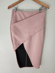 SHEIKE Designer Label Women Dusty Pink Midi High Waist Straight Pencil Skirt 10