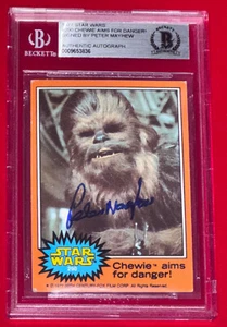 Peter Mayhew "Chewbacca" 1977 Topps STAR WARS Signed Rookie Card Auto RC BAS BGS - Picture 1 of 3