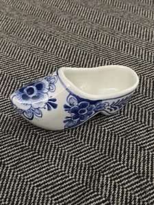 Delft Blue Holland Clog Shoe Ceramic Handpainted 4.5" Floral - Picture 1 of 14