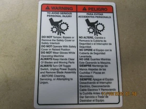 BIRO PRO-9 WARNING LOGO OEM# T3059-5-3 - Picture 1 of 1