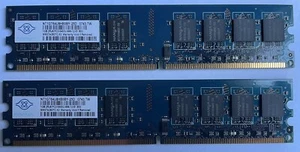 2GB Nanya 2 x 1GB Desktop DDR2 SDRAM 800Mhz Memory RAM - Picture 1 of 2
