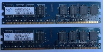 2GB Nanya 2 x 1GB  Desktop DDR2 SDRAM 800Mhz Memory RAM - Image 1 of 2