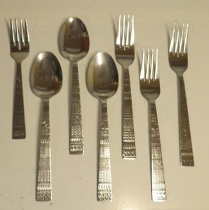 7 Pieces Cambridge CORDOBA Stainless Flatware Forks Spoons Mixed Lot Set Used - Picture 1 of 18