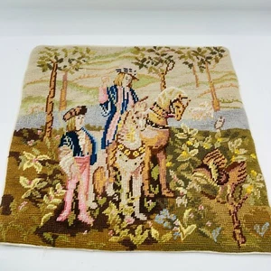 Vintage Classic Needlepoint Pillow Cover French Renaissance 15.5" x 15.5" - Picture 1 of 12