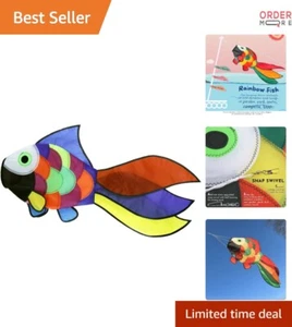 Rainbow Fish Windsock Spiral 32-inch Polyester Wind Decor for Garden Patio - Picture 1 of 11