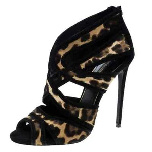 Dolce & Gabbana Beige/Black Leopard Print sandals 38.5 - Picture 1 of 5