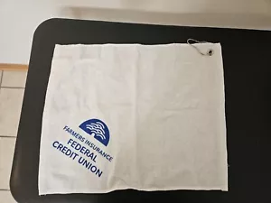 Golf Handtuch Tasche Handtuch mit Haken Neu Bauernversicherung weiß - Bild 1 von 4