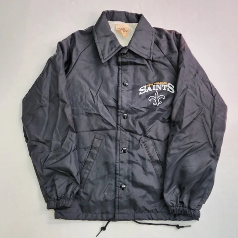 VTG 70s New Orleans Saints Chalk Line NFL Spellout Jacket Sz 10/12 S Made in USA Cover