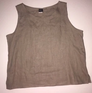 Designer Comfy USA Linen Top Tank Sleeveless Blouse 1122 Small S Natural (4) - Picture 1 of 4