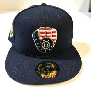 Milwaukee Brewers MLB NE 2023 Fourth of July Fitted Hat~ Blue - Picture 1 of 5