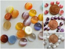 20 cabochons ronds 6mm verre oeil de chat couleur au choix demi perles a coller