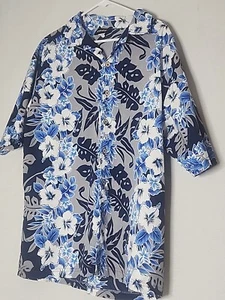 Vintage ODO Hawaiian Tiki Men’s Button Up Shirt 2XL Light Weight Floral - Picture 1 of 9