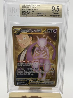 Pokémon Mewtwo EX Team Rockets 240/182 Gold Rare 2025 Destined Rivals BGS 9.5 - Image 1 of 2