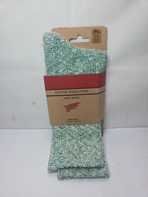 Red Wing Shoes Cotton Ragg CREW Boot Socks Size Small 4-7 Womans Kelly Green - Image 1 of 4