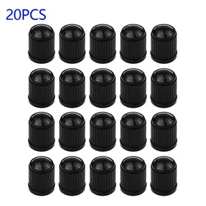 Dome Shape Dust Cap Black Plastic Valve Cap for Car & Motorcycle Tyres 20PCS - Picture 1 of 12