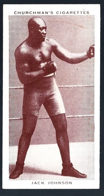 1938 Churchman's Boxing #20 JACK JOHNSON CENTERED,  VG-VG+ NO CREASES 3 3.5 - Image 1 of 2
