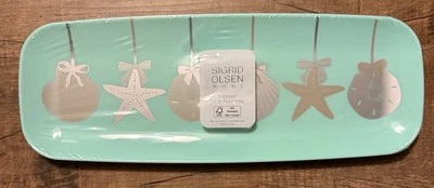 Hermosa casa de 3 platos Sigrid Olsen tema de playa 17,5 pulgadas de largo Foto 1 de 4