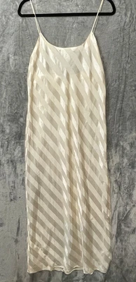 Victoria’s Secret De Colección Años 80’s Etiqueta Dorada Satén Maxi Lencería Vestido Sin Mangas Grande Marfil Foto 1 de 4