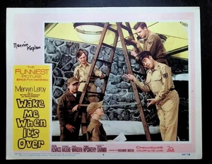 Tarjeta de lobby MARVIN KAPLAN AUTOGRAFIADA-en persona original 1960 Wake Me When It's Over - Imagen 1 de 2