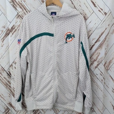 Moletom com capuz NFL Miami Dolphins vintage Reebok branco e verde - Imagem 1 de 4