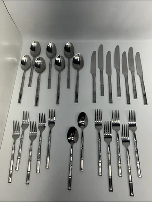 Lote de cubiertos Hampton Silversmiths bambú inoxidable brillante (lote de 27) Foto 1 de 4