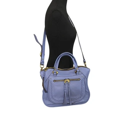 Bolso Bandolera OrYANY Cuero Periwinkle Borla Trenzada Silencioso Lujo Foto 1 de 4