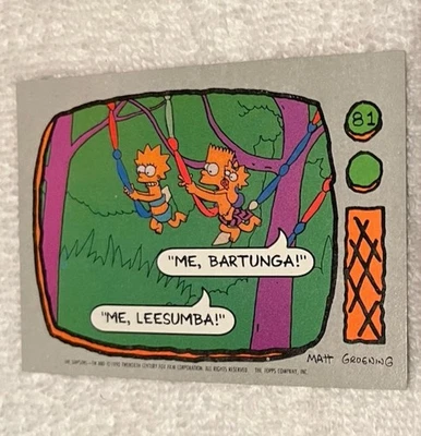 Tarjeta coleccionable 1990 Topps Los Simpson #81 Bart, Lisa & Maggie usada Foto 1 de 2