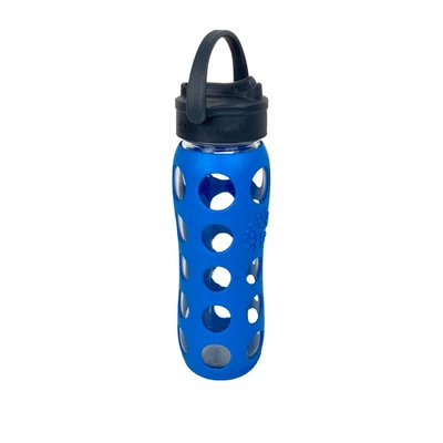 Lifefactory Silicone Wrapped Glass Bottle 24 oz Blue Screw Top - Image 1 of 4