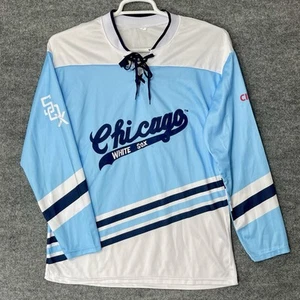 Chicago White Sox Shirt Men Size Medium Blue Hockey Jersey Giveaway SGA Baseball - Picture 1 of 6
