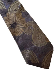 BUGATTI 100% Italian Silk Necktie Floral Paisley Neck Tie High End - Picture 1 of 5