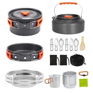 Camping Cooking Set Camp Cookware, Kitchen Pots and Pans Set - Backpacking Eq... - Picture 1 of 7