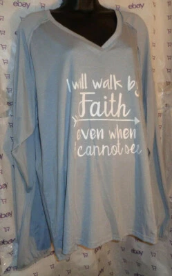 New $50 peasant Women's I Will Walk By Faith When I Cannot stretch cuff - Image 1 of 4