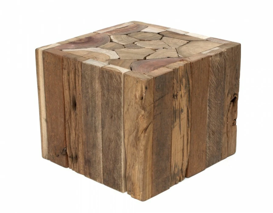 Beistelltisch Blumenhocker Treibholzhocker massiver Tisch Holz  Schwer Echtholz  - Bild 1 von 4