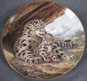 Piatto da collezione leopardo delle nevi ultimo del loro genere specie in via di estinzione Will Nelson - Foto 1 di 4