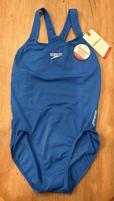 Speedo Endurance + Traje de baño sólido de una pieza para mujer AU 12 US 8 azul real NUEVO Foto 1 de 4
