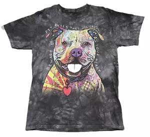 Vintage The Mountain Pitbull Dog Tie Dye All Over Print T Shirt Mens Large Y2K - Picture 1 of 9
