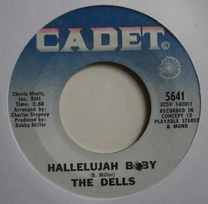 THE DELLS: HALLELUJAH BABY (Cadet) US 1968 7" Single - Picture 1 of 2