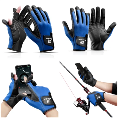 Fishing Gloves Thermal Fleece Waterproof Warm Full Finger Gloves for Men Women - Image 1 of 4