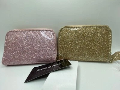 Jane & Berry 2 Carteras con Cremallera Alrededor ID Bolso sin asas/Carteras Brillo Oro Rosa Nuevo Foto 1 de 3