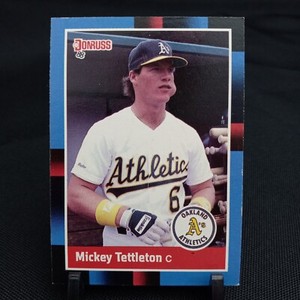 1988 Leaf Donruss Mickey Tettleton #103 Oakland Athletics Baseball Card (1A436)