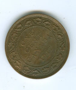 CANADA 1917 LARGE CENT--CIRCULATED - Picture 1 of 2
