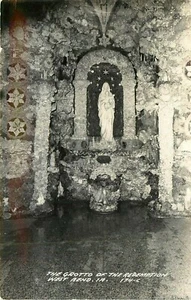 Grotte der Erlösung West Bend Iowa IA RPPC Mutter Kind Postkarte - Bild 1 von 2